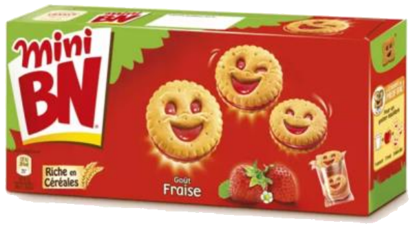 Bolachas Mini BN de morango 175g