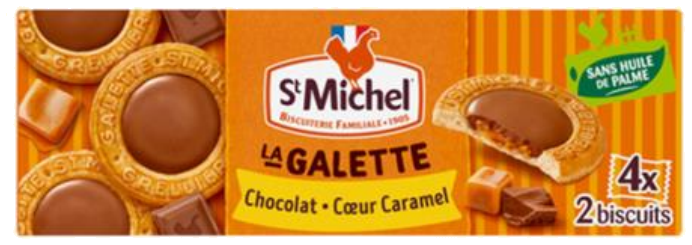 Bolachas La Galette com Chocolate e Caramelo x4 98g