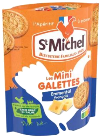Bolachas Les Mini Galettes com queijo emmental 100g