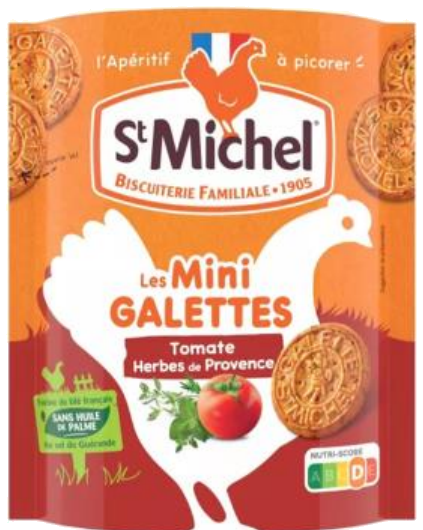 Bolachas Les Mini Galettes com tomate e ervas da Provença 100g