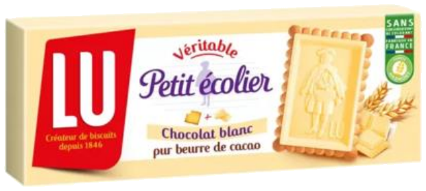 Bolachas Petit Écolier de chocolate branco 150g