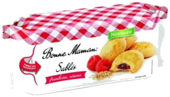 Bolachas Sablés com recheio de framboesa e sésamo 150g