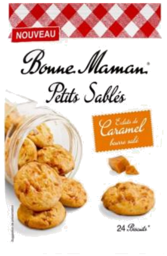 Mini bolachas Sablés amanteigadas com Caramelo x24 250g