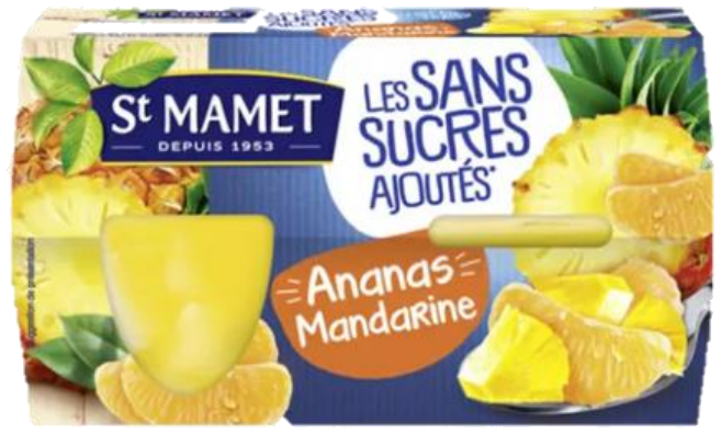 Frutas com concentrado de ananás e mandarinas 4x113g