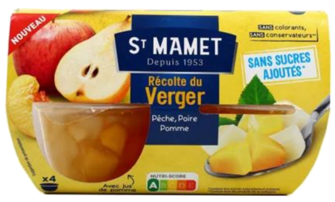 Salada de frutas do pomar, pêssego pera e maçã 4x113g