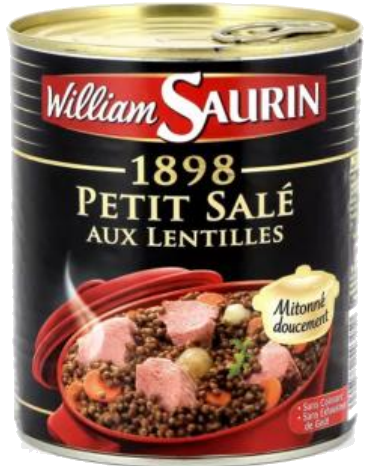 Carne de porco salgada com lentilhas 840g