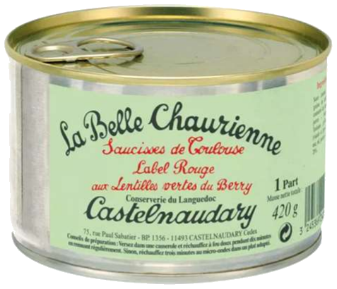 Salsicha de Toulouse com lentilhas verdes de Berry 420g