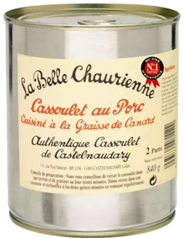 Cassoulet de porco cozinhado em banha de pato 840g