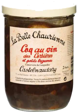 Coq au vin à Des Corbières e legumes 750g